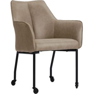 Eetkamerstoel Dura Microvezel Taupe | Nu Op Voorraad