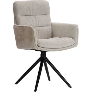 Eetkamerstoel Letta Draaibaar Velvet Beige | Nu Op Voorraad