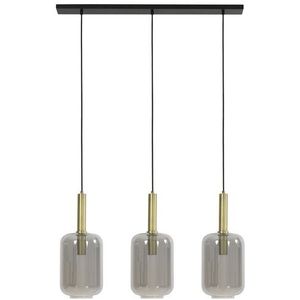 Hanglamp Peglio Glas Smoke Antiek Brons 3-lichts | Nu Op Voorraad