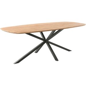 Eettafel Romaro 220x100 Cm Deens Ovaal Teak Mix Rough | Nu Op Voorraad