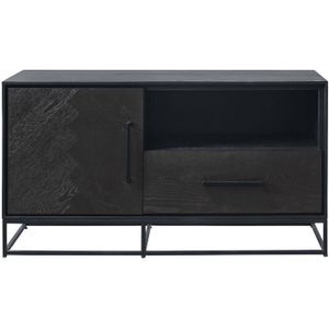 Pronto Wonen | TV-meubel Veneta (109 Cm) Eiken Fineer Zwart | Nu Op Voorraad