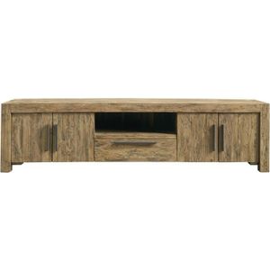 SALE - TV-meubel Travi (226 Cm) Teak Black Wash | Nu Op Voorraad