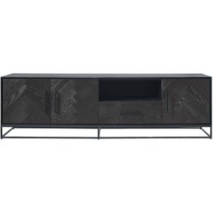 TV-meubel Veneta (199 Cm) Eiken Fineer Zwart | Nu Op Voorraad