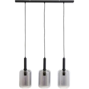 Hanglamp Peglio Glas Smoke Zwart 3-lichts | Nu Op Voorraad