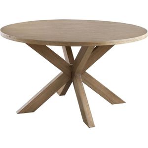 SALE - Eettafel Valvola Rond 140 Cm Acaciahout Smoked Brown | Nu Op Voorraad