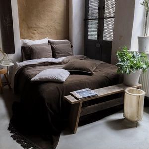 Dekbedovertrek Passion for Linen Remy Dark Brown Linnen-240 x 220 cm