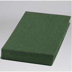 Yumeko hoeslaken velvet flanel moss groen 140x200x30 - Biologisch & ecologisch