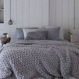 House in Style Luxe dekbedovertrek Tumba Katoenen jersey, 240 x 220 cm  (2) 60 x 70 cm, grijs