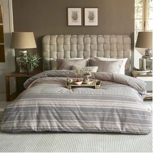 Riviera Maison Twill Weave dekbedovertrek - Lits-Jumeaux XL - 260x200/220 - Bruin