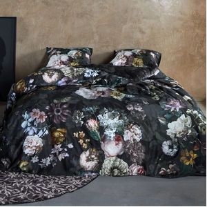 Dekbedovertrek Essenza Fleur Festive Blooming Black Satijn-260 x 200 / 220 cm | Extra Breed