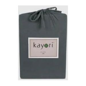 Split Topper Hoeslaken Kayori Kyoto Antracite (Jersey)-Lits-Jumeaux XL (200 x 200/210/220 cm)