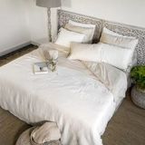 House in Style Luxe dekbedovertrekset Ibiza Percal katoen, 140 x 220 cm  (1) 60 x 70 cm, poeder