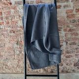 Passion for Linen Luxe deken Fay 100% linnen, 135 x 250 cm, donkergrijs
