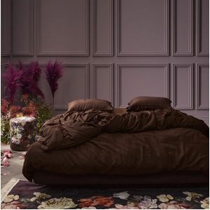 ESSENZA Minte Dekbedovertrek Chocolade - Lits-Jumeaux XL – 260x200/220 cm