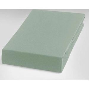 Yumeko hoeslaken velvet flanel pale groen 180x200x30 - Biologisch & ecologisch