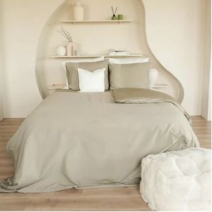 Dekbedovertrek Dommelin Liva Kaki Percal-240 x 200 / 220 cm | Lits-Jumeaux