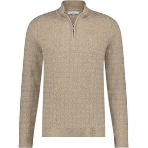 Fellows United Pullover Premium Half Zip Structure Knit Mid Brown/Bronze