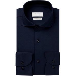 Profuomo Overhemd Japanese Knitted Shirt Navy