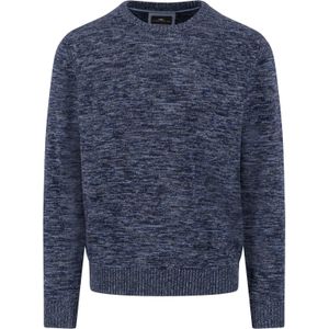 Fynch Hatton Fync Hatton Pullover O-Neck Twisted Mouliné Navy