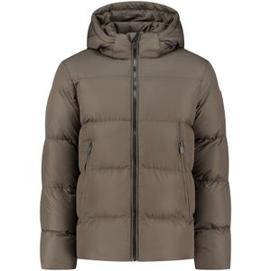 Pure Path Short Padded Jacket Brown