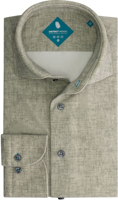 District Indigo - Overhemd - Light Green - Pique Performance
