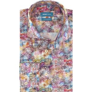 District Indigo Overhemd Coloured Bricks Multicolor