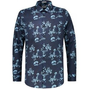 Dstrezzed Overhemd Slim Fit Print Navy