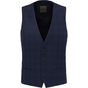 Benvenuto Gilet Umberto Navy Ruit