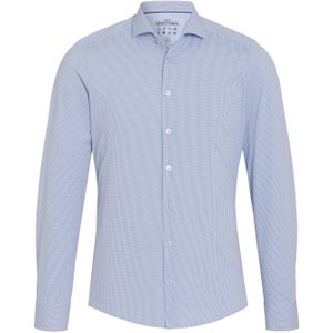 Pure Shirts Functional Lange Mouw Overhemd Jersey Print Blauw