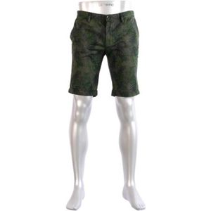 Alberto Chino Korte Broek Rob Print Groen