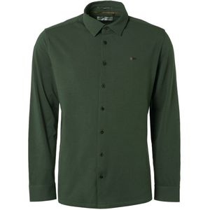No Excess Overhemd Jersey Stretch Solid Dark Green