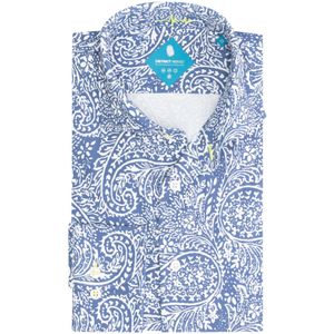 District Indigo Performance Overhemd Print Blauw