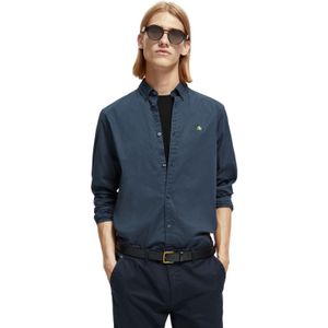 Scotch & Soda Overhemd Regular Fit Organic Cotton Poplin Steel
