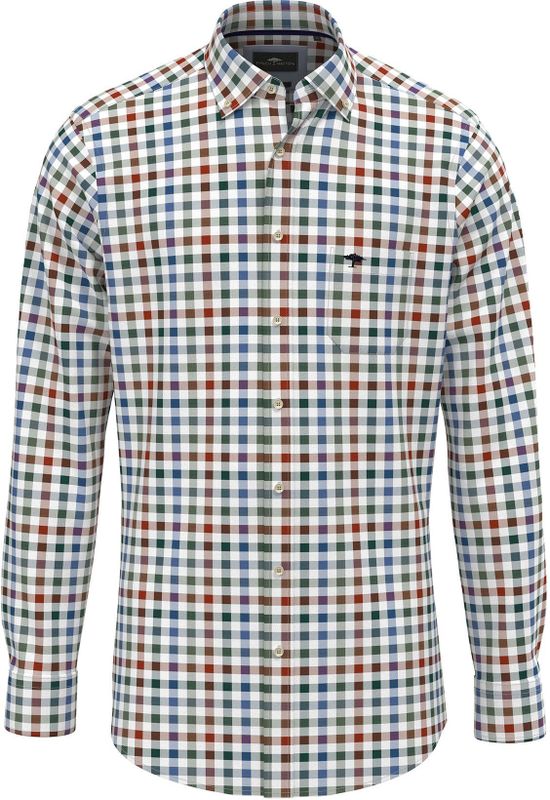 Fynch Hatton Overhemd Classic Combi Check ,B.D., 1/1 Rust