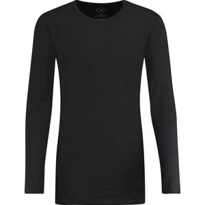 Kultivate T-shirt Lange Mouw Longer Length Ronde Hals Zwart