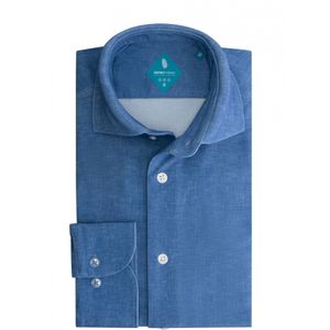 District Indigo Pique Performance Overhemd Hell Blue