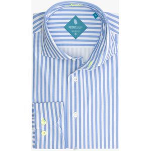 District Indigo Overhemd Performance Streep Blauw