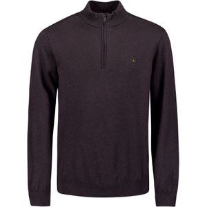 No Excess Pullover Half Zip 2 Coloured Melange Aubergine