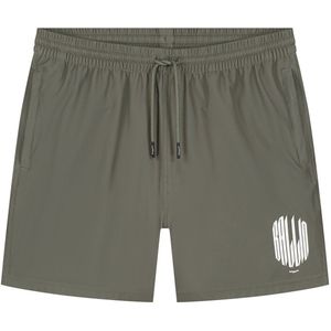 BALLIN' Grunge Logo Swim Shorts Dark Army