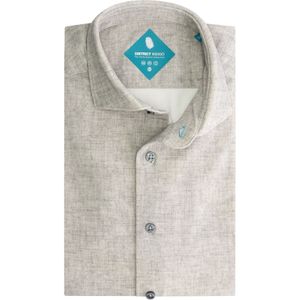 District Indigo Overhemd Pique Performance Mel. Grey