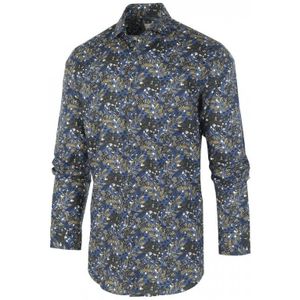 Blue Industry Overhemd Bladeren Indigo