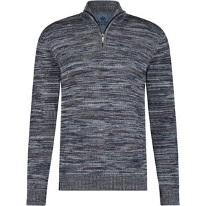 Fellows United Pullover Half Zip Random Knit Blue