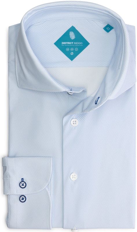 District Indigo Overhemd Performance Print L Blue (7.21.025.750 - 318)