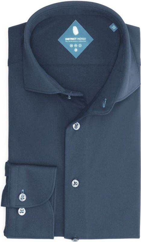 District Indigo - Pique Performance - Overhemd - Steel Blue