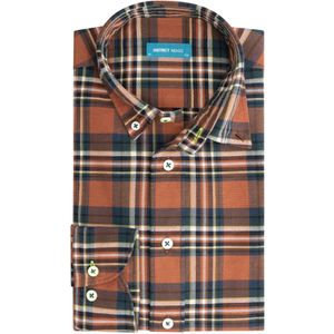 District Indigo Overhemd Ruit Oranje