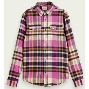 Scotch & Soda Regular fit geruit overhemd van geborsteld flanel