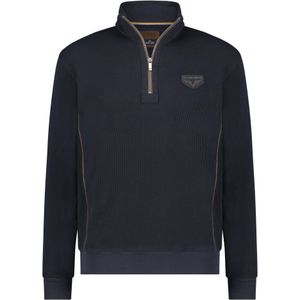 Fellows United Half Zip Pullover Waffle Mixed Fabric Navy