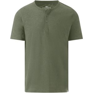 Fynch Hatton T-shirt Henley Slub Dusty Olive