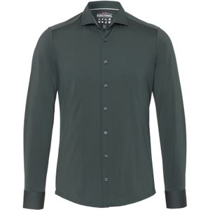 Pure Shirts Overhemd Lange Mouw Functional Fit Uni Groen