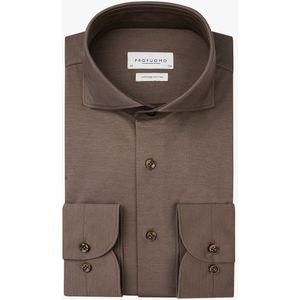 Profuomo Japanse Knitted Overhemd Taupe